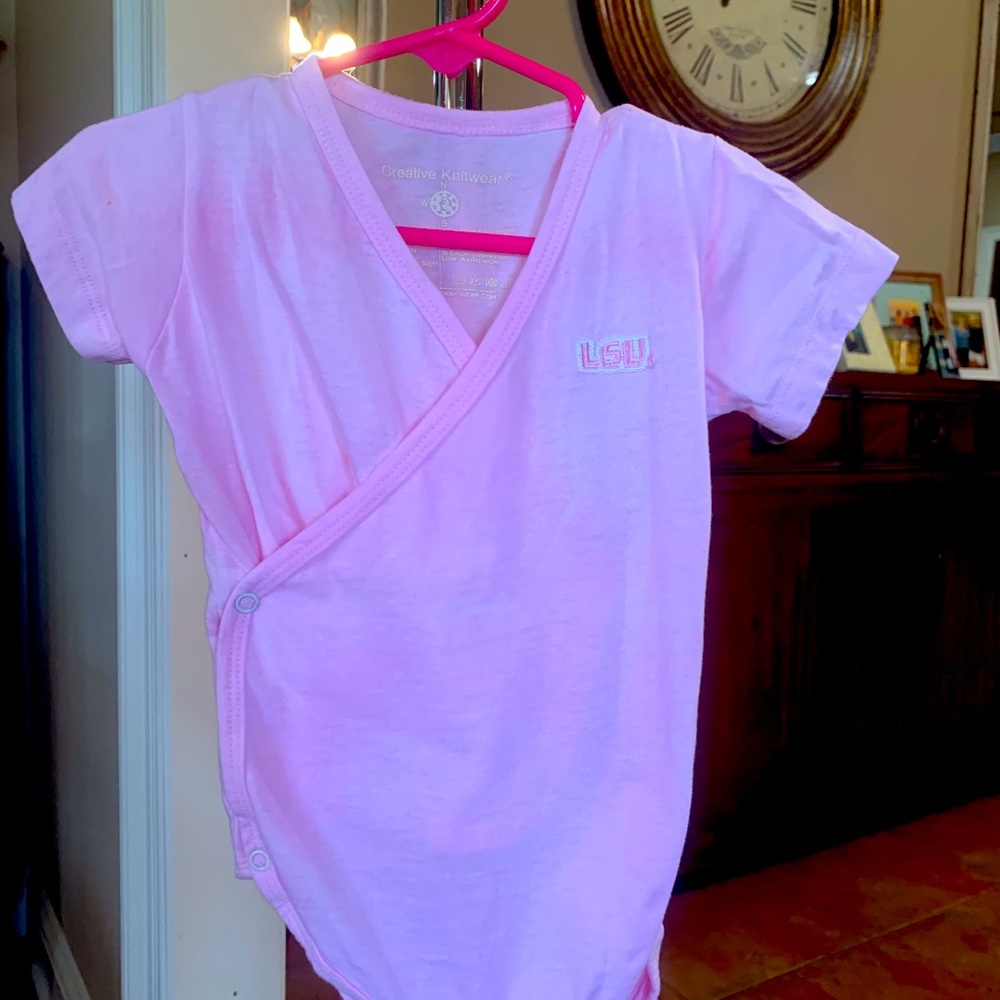 LSU pink toddler onsie.